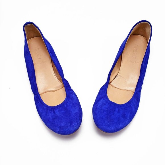 J. Crew Shoes - J Crew Cece Suede Ballet Flats Cerulean Blue 7.5